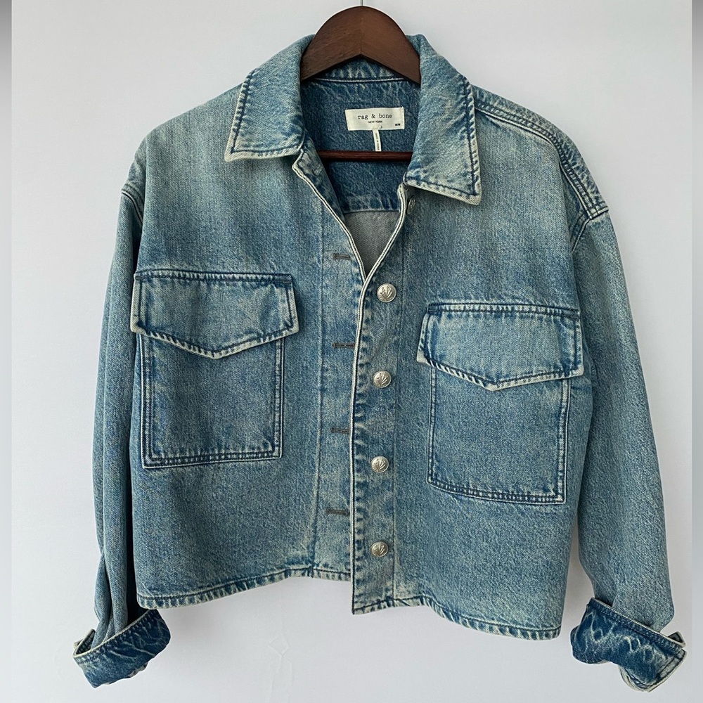 Rag & Bone Jaiden Denim Button-Front Jacket size M